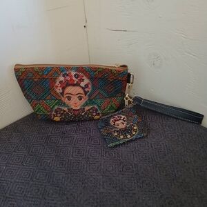 Colorful Beaded Women Clutch and Coin Purse Set ( Bag D )